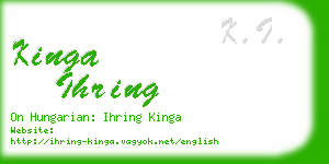 kinga ihring business card